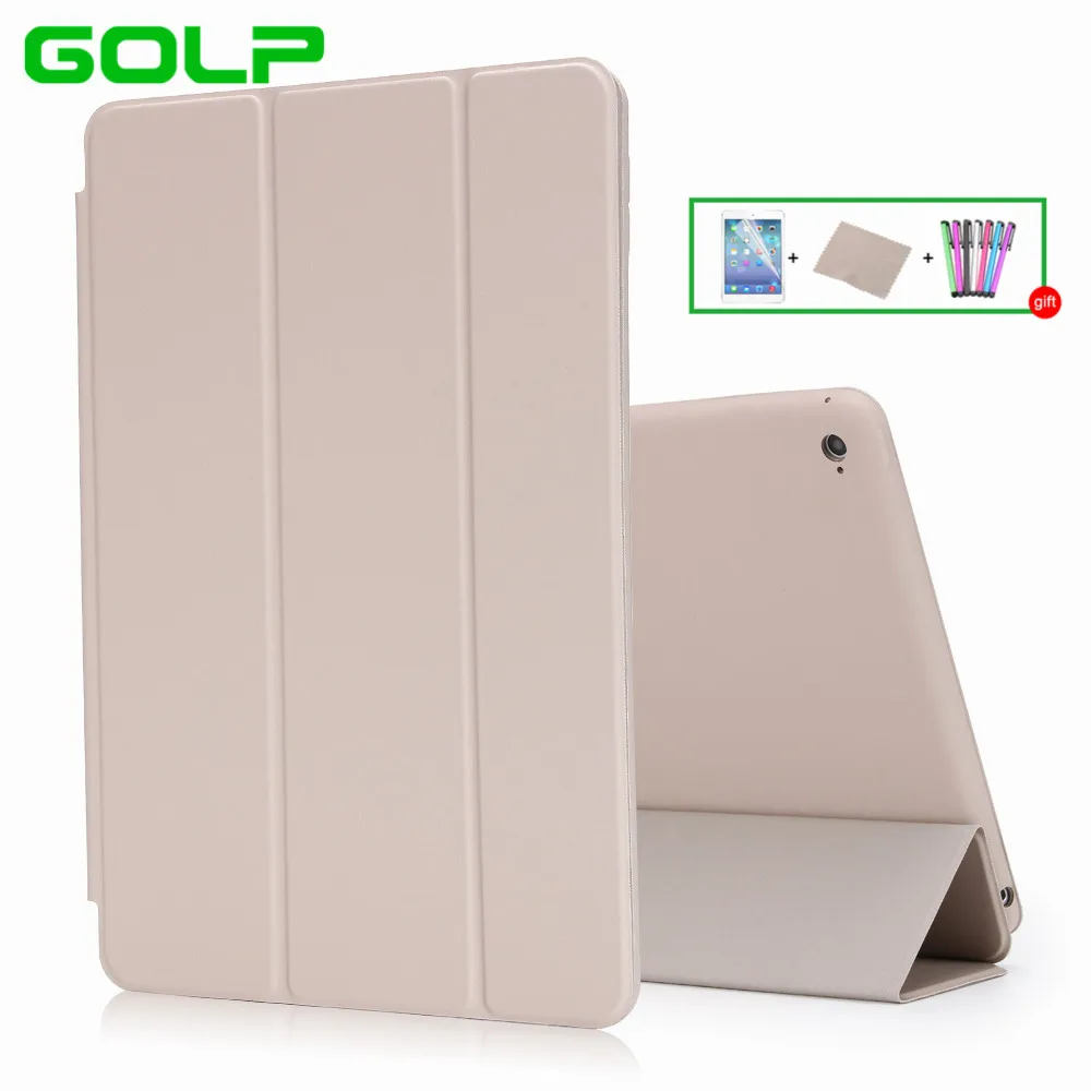 Чехол для ipad air 2, чехол GOLP из искусственной кожи для ipad air 2, чехол Smart cover для ipad 6, чехол-книжка и задняя крышка для apple ipad air2 - Цвет: grey