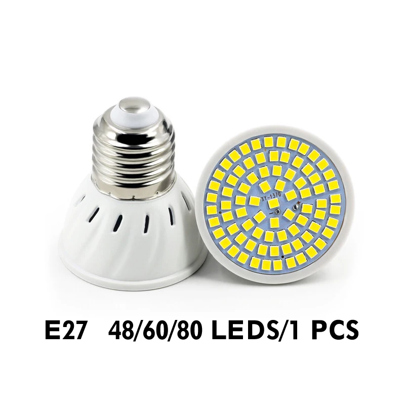 Eslas светодиодная лампа прожектор E27 E14 GU10 MR16 Светодиодная 110 V 220 48 60 80 светодиодов