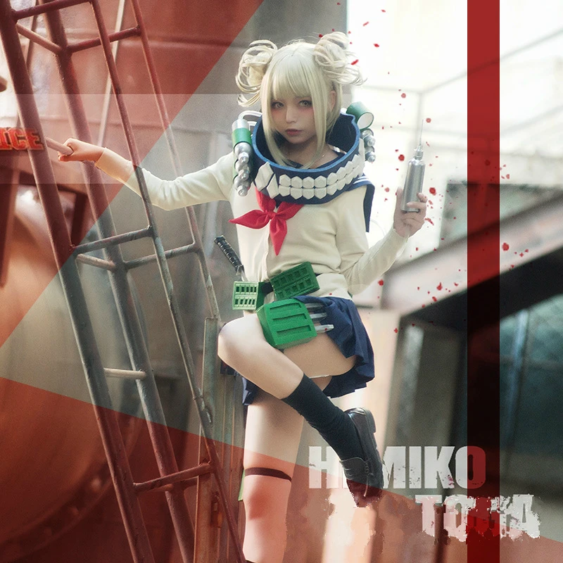 

My hero academia costume cosplay Himiko Toga clothing sailor suit COS campus wind female Halloween wig