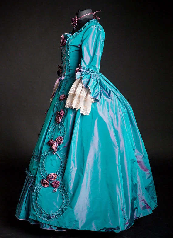 Изготовленное на заказ платье Рококо Мария Антуанетта Великолепное вечернее платье в стиле колоний 18 век