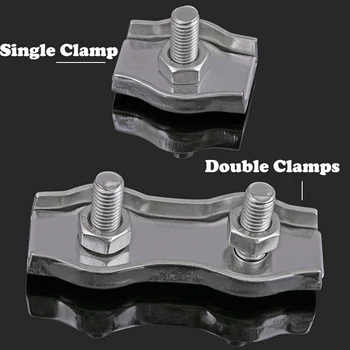 

M2 M3 M4 M5 M6 M8 M10 304 Stainless Steel 304ss Heavy Duty Sinlge Double Dual 2-Post Bolt Cable Wire Rope Buckle Clip Clamp