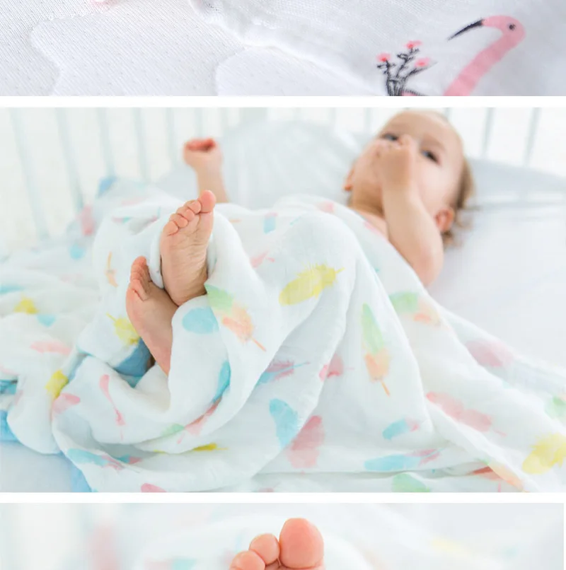 120*120 см высококачественные подгузники из муслина, бамбуковые хлопковые детские одеяла для новорожденных, муслиновые пеленки с рисунком животных, Детские Банные полотенца