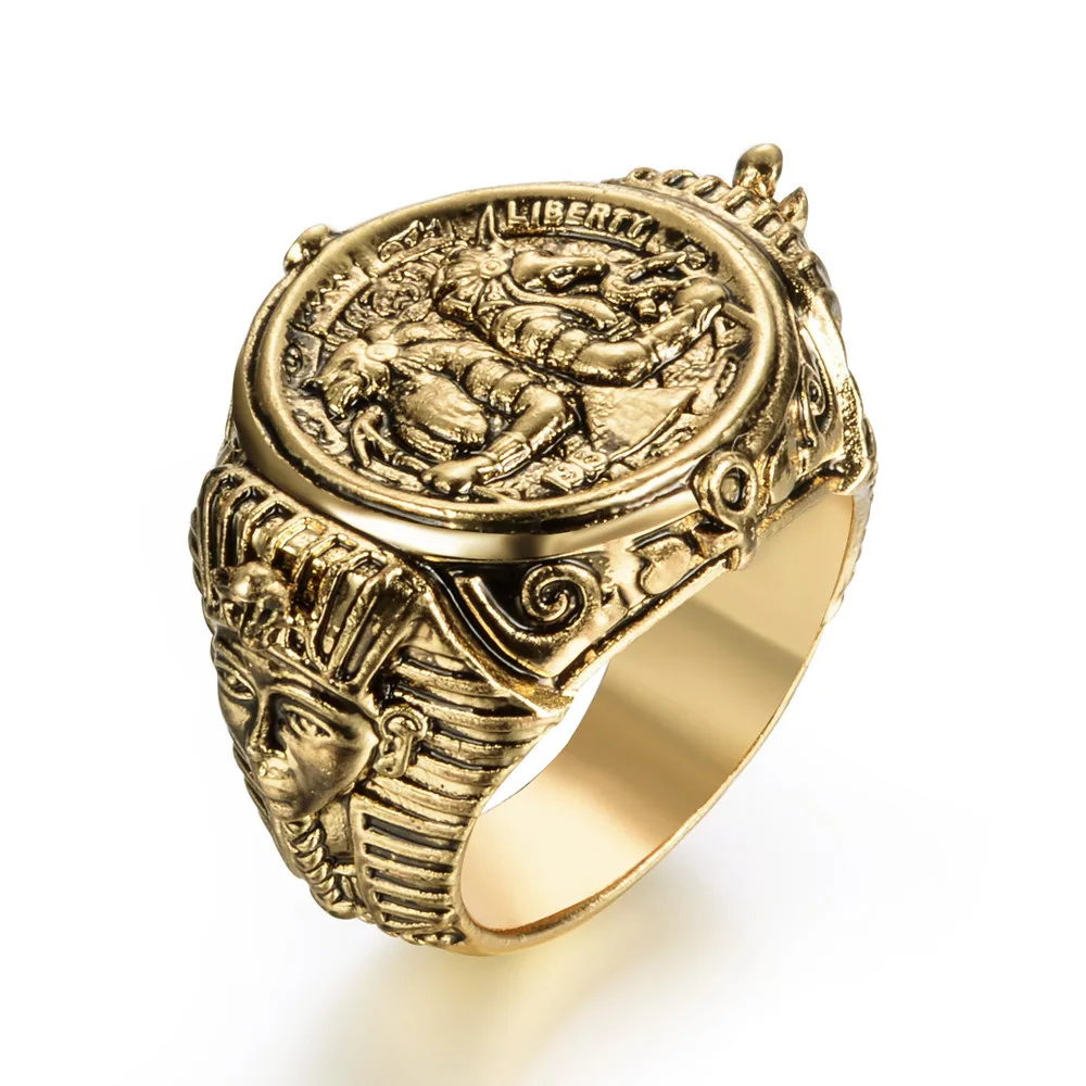 Ancient Egyptian God Ring Horus Anubis Rangers Coin Rings