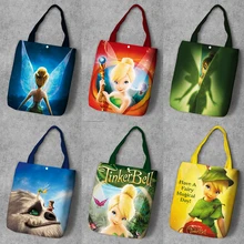 Летающие девушки мультфильм студентов печатных рециркулирует холст хозяйственная сумка большой емкости настроить Tote Модные женские повседневные сумки на плечо