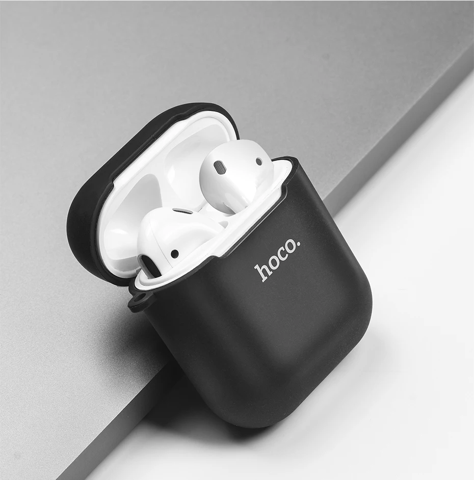 HOCO чехол из термополиуретана и силикона для Airpods Bluetooth беспроводной Чехол для наушников Защитный чехол для Airpods Apple зарядная коробка