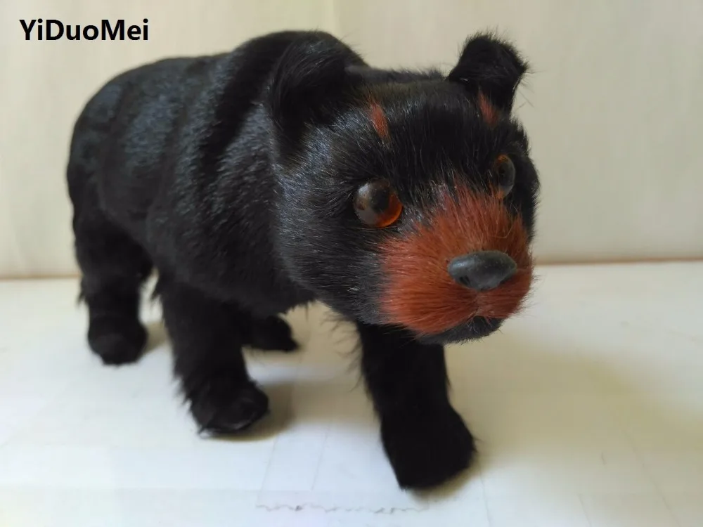 

large 22x8x13cm black bear plastic&furs bear model handicraft ,home garden decoration furnishings gift d1022