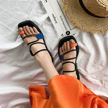 2019 Summer Flat Toe Knob Sandals Flat Strappy Slippers Women's Fashion Shoes Rome Style Casual Slippers Beach Dropshipping 2019 Summer Flat Toe Knob Sandals Flat Strappy Slippers Women's Fashion Shoes Rome Style Casual Slippers Beach Dropshipping