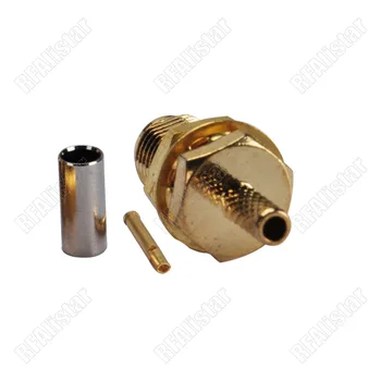 

100 Pieces SMA Female Jack Crimp Bulkhead Nut Straight RF Connector For LMR100 RG316 RG174