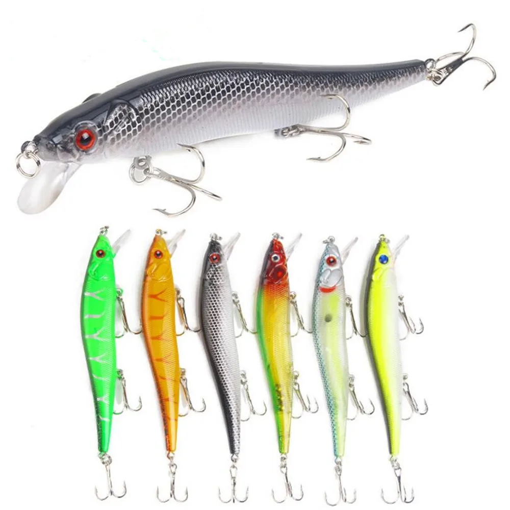 

1PCS/lot 11.5 cm 15 g Fishing Lure Minnow Hard Bait with sharp treble Hooks Fishing Tackle Lure 3D Eyes
