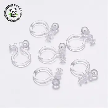 

Plastic Clip-on Earring Component, Clear, 11x8x3mm, Hole: 0.65mm