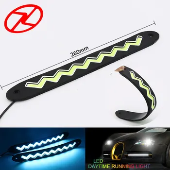 

2PCS Daytime Running lights Led COB Fog Lamp Universal Waterproof Car Styling flexible Led Day light DRL strip Lamp For Auto