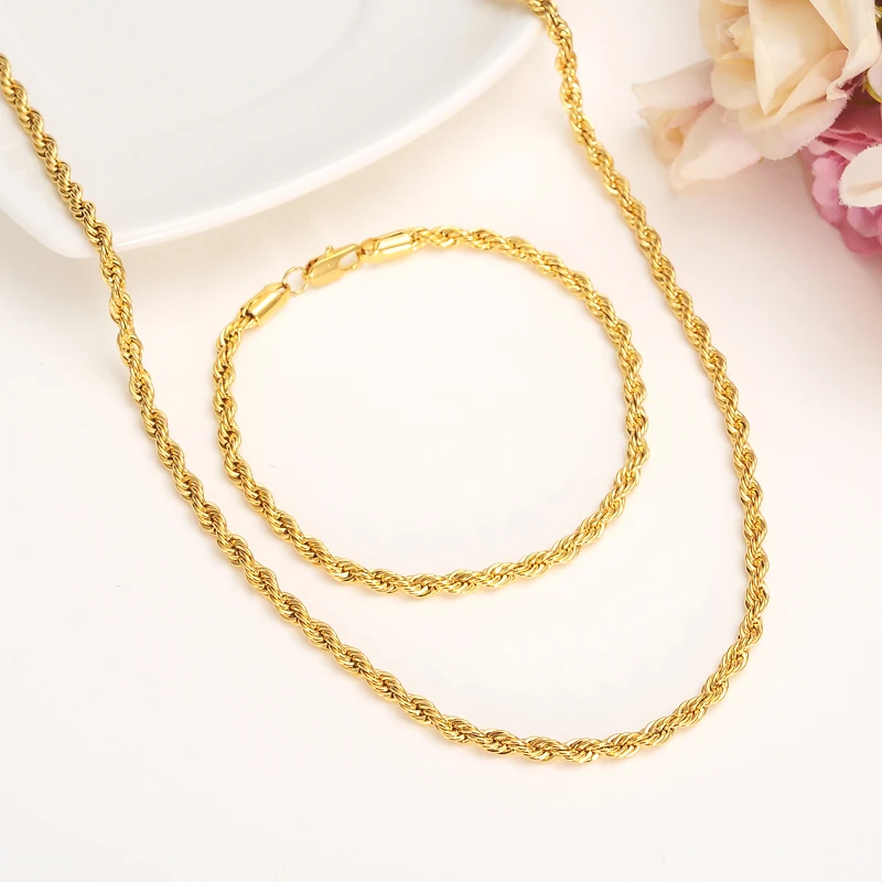 Цепочка для мужчин и женщин ожерелье под золото 24 К аксессуары|gold rope chain|necklace chainrope