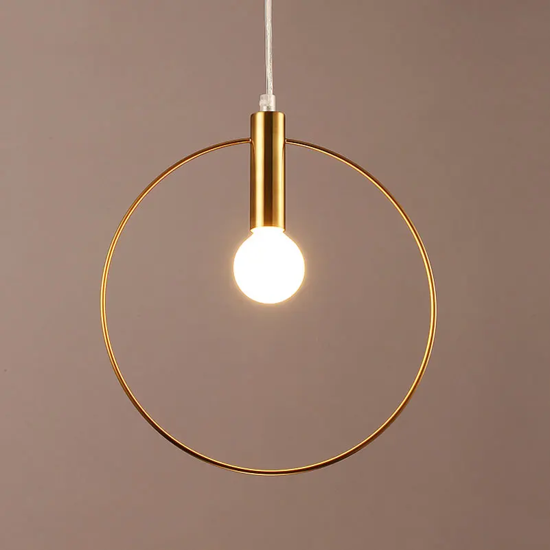 

Modern Art lamp Iron Chandelier Restaurant Bar Cafe club dining room living room pendant light circle Nordic pendant lamp