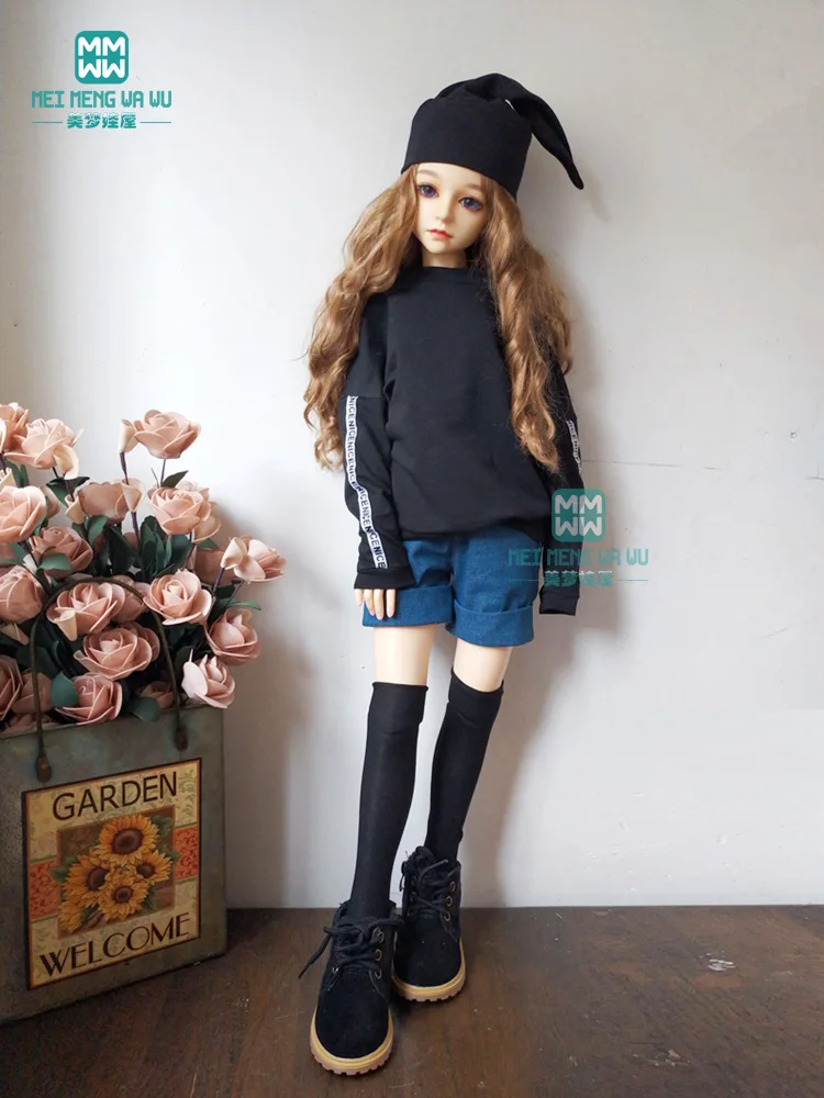 BJD Одежда для куклы подходит 60 см 1/3 BJD SD DD кукла модная Толстовка и джинсовые шорты белый красный черный синий