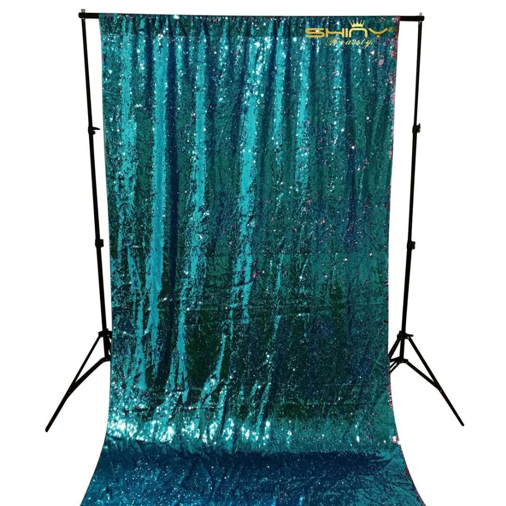 2FTX8FT 5 мм фон с пайетками шторы 2 шт. бирюзовый розовый Русалка рыбы Весы блесток
