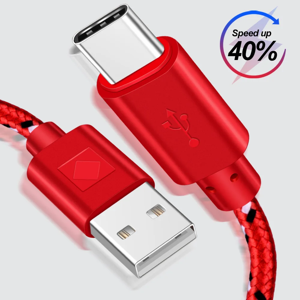 

USB Type C Cable For Samsung S10 S9 S8 A50 Xiaomi Redmi Note 7 Fast Charging USB-C Charger Mobile Phone USBC Type-C Cable