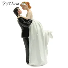 KiWarm Hot Selling Resin Craft Bride Groom Hug Love Couple Wedding Funny Cake Topper Figurine Decoration Gifts for Home Supplies