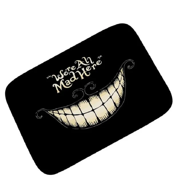 Floor Mat Cheshire Cat Terror Smile Carpet Suede Absorbent Shower Bathroom Mat Toilet Rugs Kitchen Mat Home Decoration alfombras