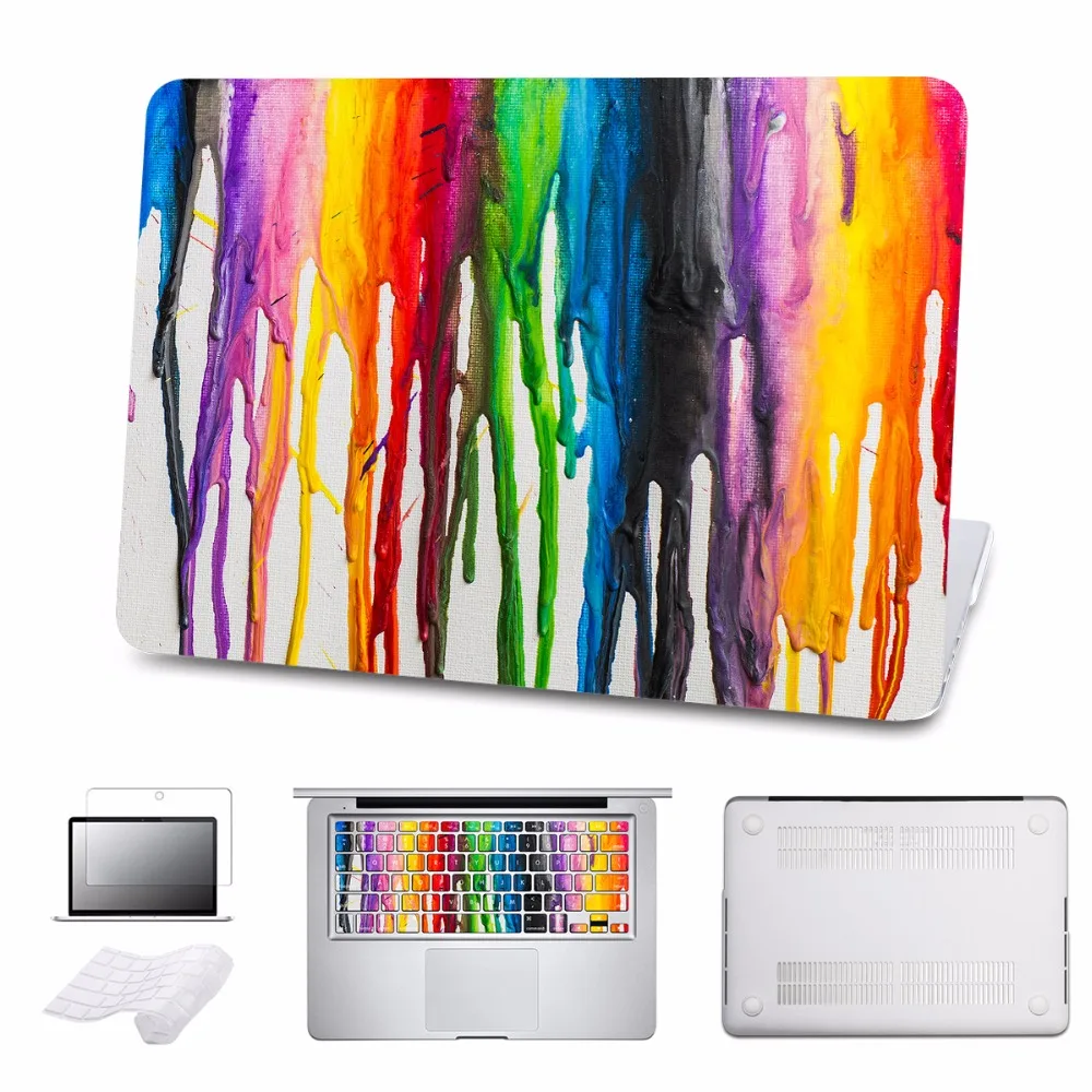 

Overflow Color Hard Case for Macbook Air 11 13 Pro Retina 12 13.3 15 Laptop Bag Cover for Macbook air 13 Cases 5 in 1 Bundle