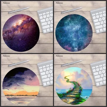 

Yuzuoan 3D Computer Mouse Pad Ultra Soft Natural Rubber Space Series Mice Pad Round Gaming Mouse Pads For Laptop Notebook
