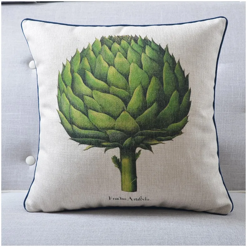 American Mediterranean Pillowcase Seaweed Starfish Linen Pillow Fish Cushion Waist Throw Pillows Home Decorative Sofa Cushions