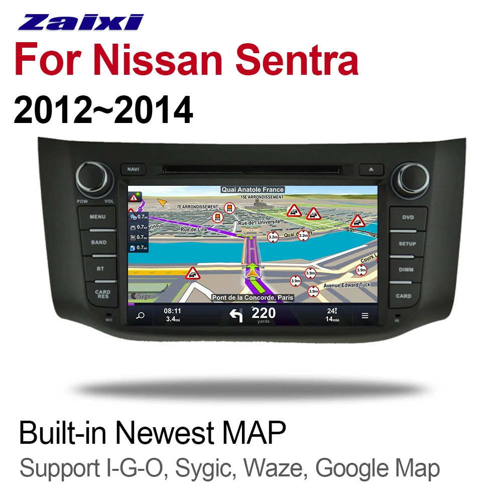 Flash Deal ZaiXi 4GB android 9.0 car dvd player for Nissan Sentra 2012~2014 Multimedia GPS Navigation Map Autoradio WiFI Bluetooth HD 1