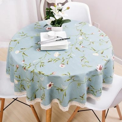 Large garden tablecloth cotton and linen European round tablecloth American country round table clo