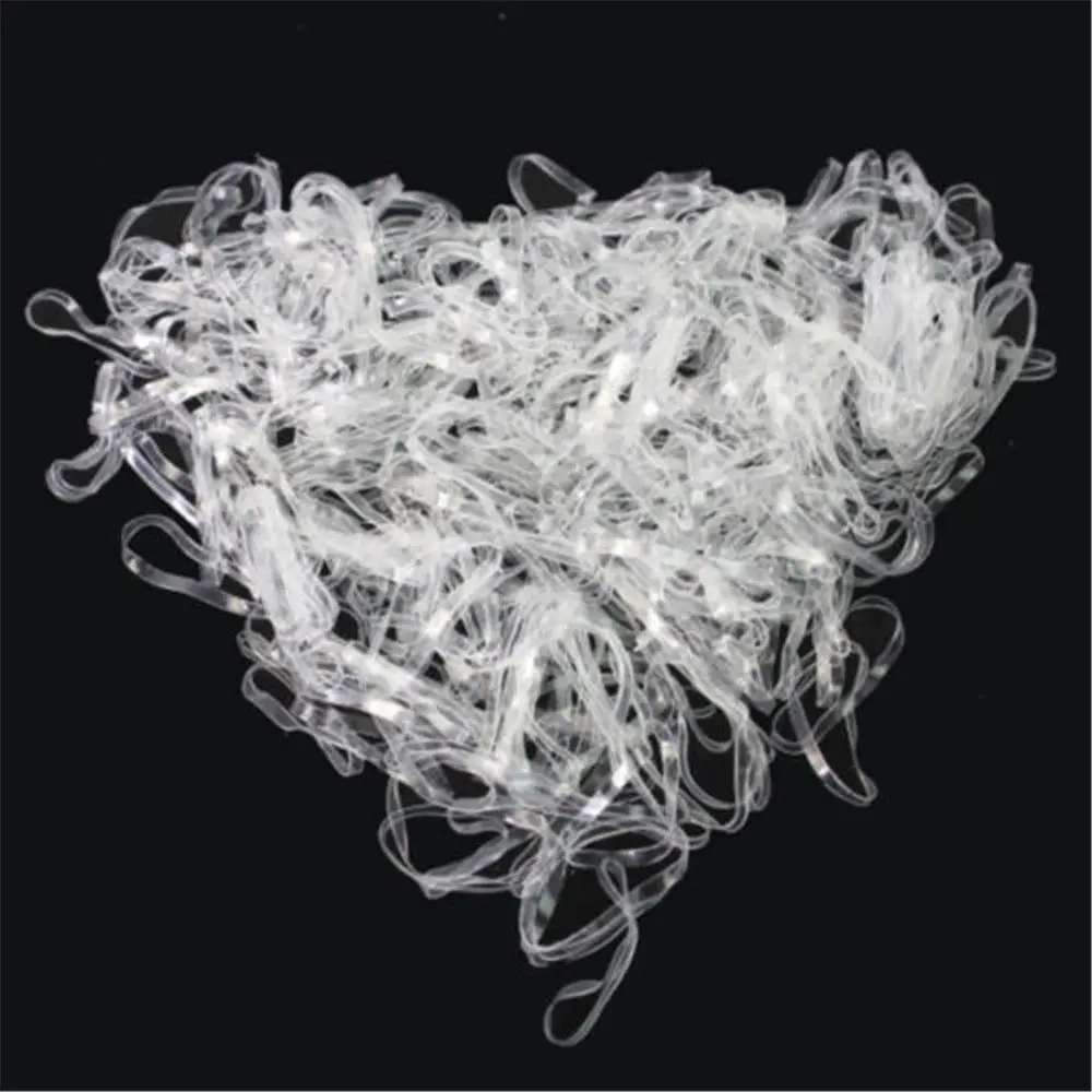 

Wholesale 200pcs Hair Accessories Mini Braid Plaits Elastic Tie Band Ponytail Holder Elastic Rubber Clear White Accessories Girl