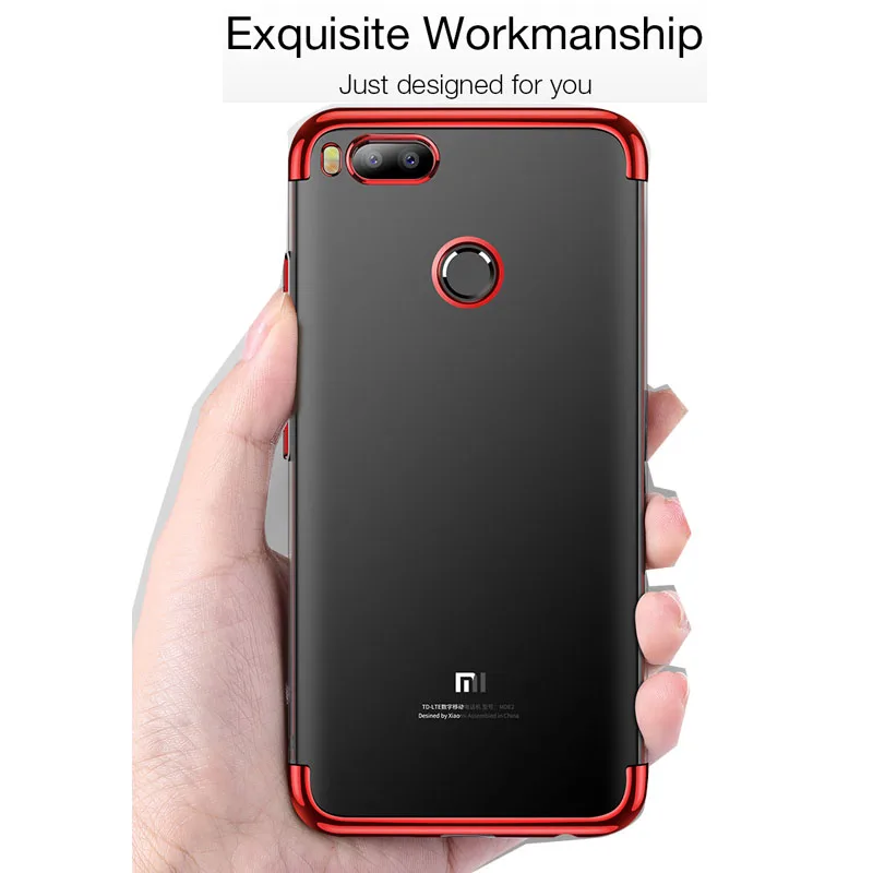 Luxury Plating Bumper Clear Silicone Back Case Cover For Xiaomi Mi A1 MIX 2S Mi 8 Phone Capa Coque For Redmi 4X 5A 5 Plus S2 Mix(5)