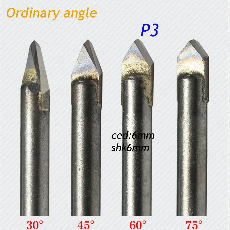 

1pc Ordinary 60 degree 6*6mm angle alloy Router Bits CNC engraving cutter Stone Carving Tools