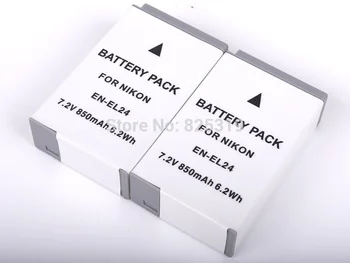 

2PC 7.2V 850mAh EN-EL24 EL24 Rechargeble Digital Camera Battery For NIKON 1J5 1 J5 ENEL24