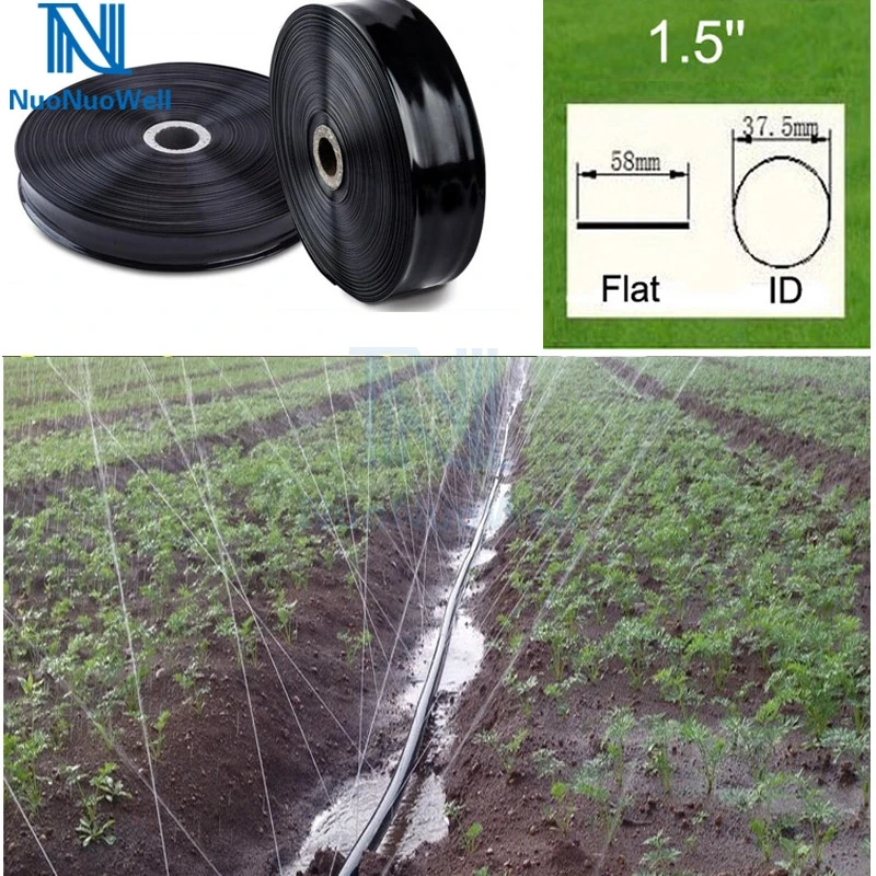 50 м-рулон капельного орошения шланг мягкая труба садовая лента ирригационный Комплект 1,5 ''плоская капельная линия самополива поднятая