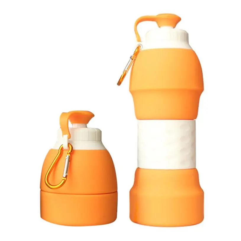 Складной стакан силиконовые для путешествий чашка портативная для улицы Выдвижная бутылка-Термос Велосипед Велоспорт Аксессуары Высокое качество Dec 4 - Цвет: Orange