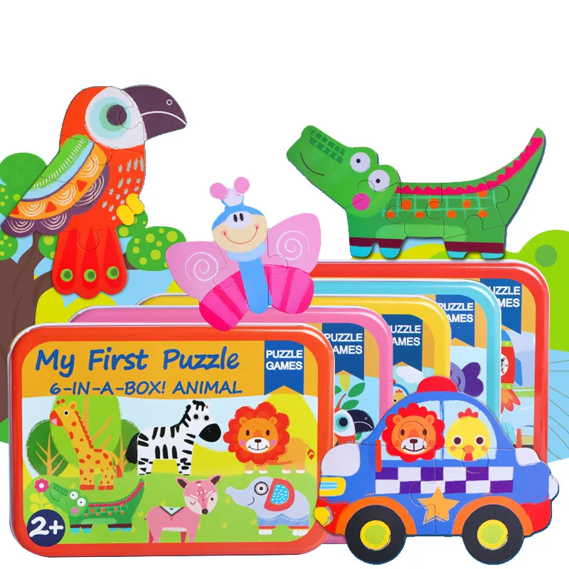 Children's Puzzle Animal Cartoon Wooden Toys Puzzle Kindergarten Primary Gift Early Childhood Educational Toys for Children