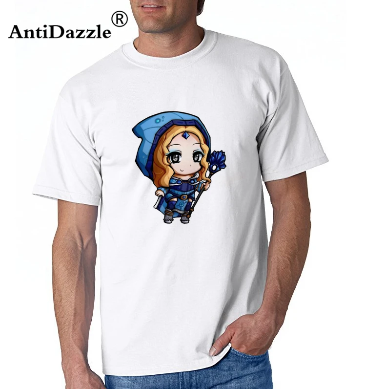 Antidazzle Бесплатная доставка Crystal Maiden Dota 2 Мужская футболка 2016 Новая летняя