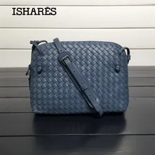 ISHARES овчины тканые роскошные сумки через плечо для женщин девочек мессенджер Ручной Работы Дизайнерские высокое качество сумки из овчины Мода IS324123