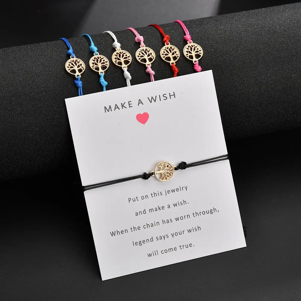 

Fashion Gold Color Tree of Life Bracelets Adjustable Beads Shell Charm Bracelets For Women Handmade Jewelry Drop Shipping