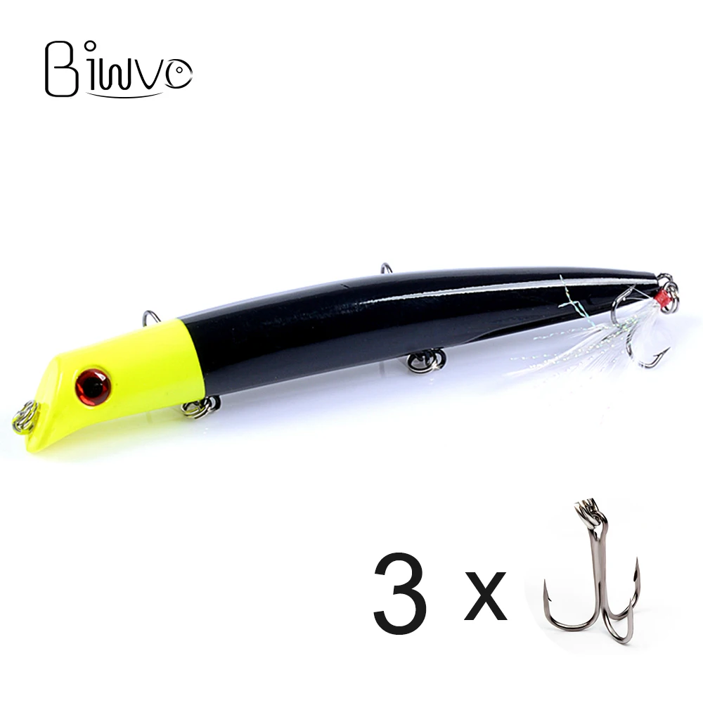 Biwvo السحر بوبر المتذبذب ل التصيد الشتاء الصيد السلع ل الصيد 3 السنانير البحر الهائل Plopper الاصطناعي الساعد Crankbait
