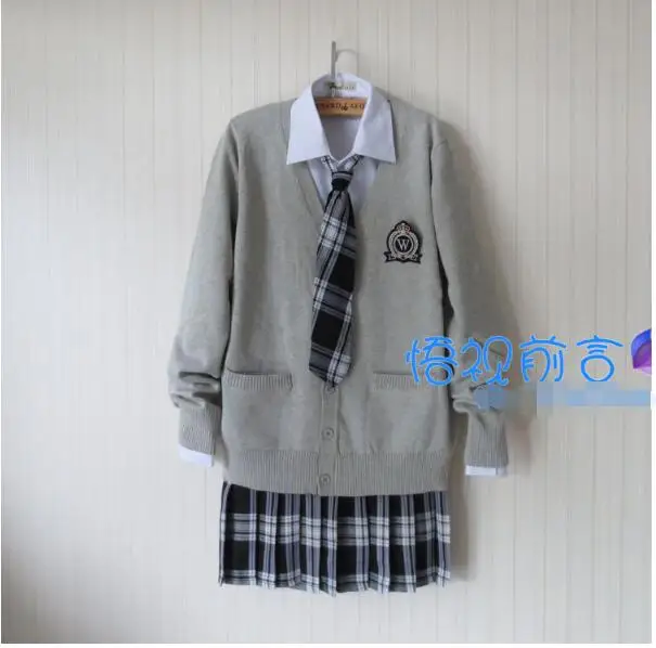 JK Japanse School Sailor Uniform Marine Cosplay Lolita School Uniformen voor Meisjes Harajuku Preppy Stijl Trui + Shirt + Tie + rok JK Japanse School Sailor Uniform Marine Cosplay Lolita School Uniformen voor Meisjes Harajuku Preppy Stijl Trui + Shirt + Tie + rok