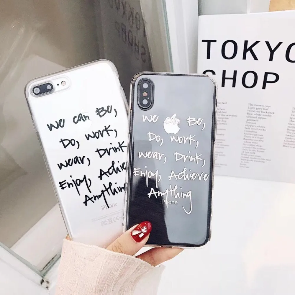 

Hazy beauty For Iphone x Case Luxury Vintage Letters Transparent Patterned Silicone Cases Cover For Iphone x 7 8 6s plus Cover