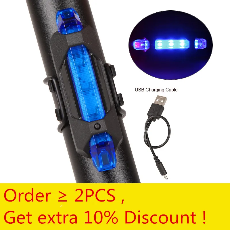 

Super Bright Bike Bicycle light USB Rechargeable LED Taillight Rear Tail Safety Warning Cycling light Portable Flash Light TSLM2