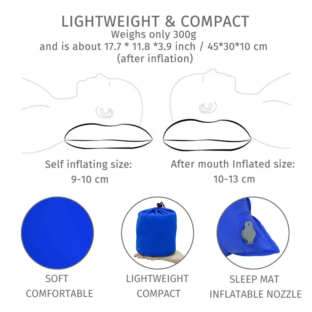 Acelane Сверхлегкая автоматически надувающаяся Подушка Воздушный Спальный Матрас Подушка с губкой наполнитель подушка для наружного спального мешка