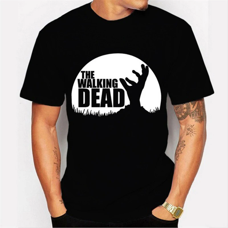 

2019 New Men's Polyester Cotton Short-Sleeved T-shirt DEAD Fashion Casual Personality Pattern On The Palm Wish EBay AliExpress
