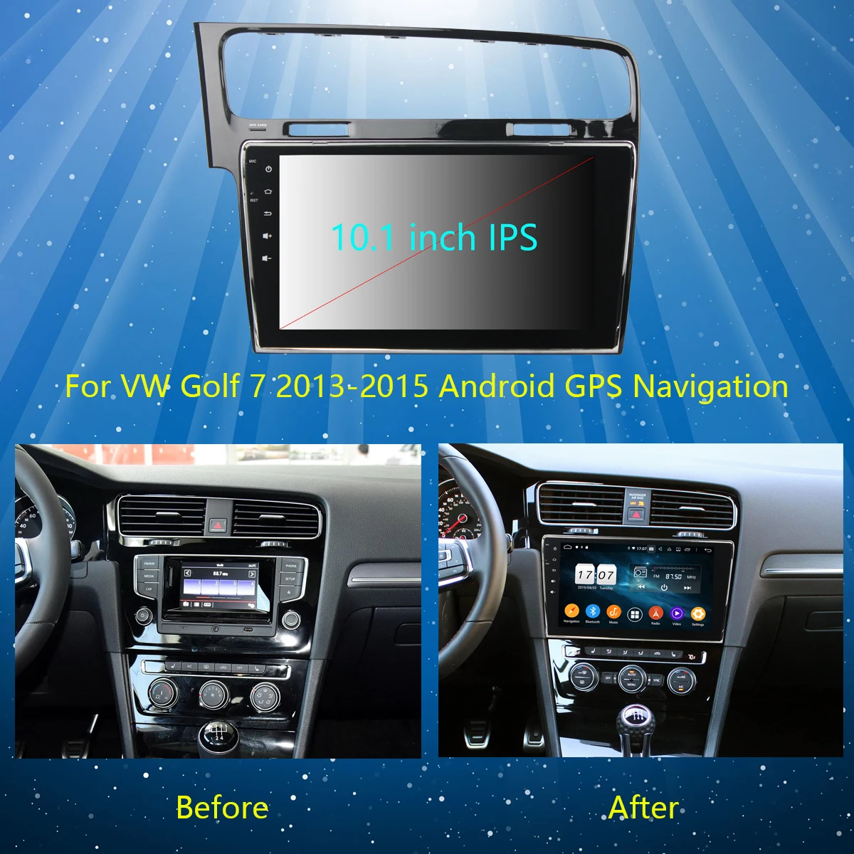 Excellent 10.1" IPS 8Core 4G+64G Android 9.0 Car DVD Player For Volkswagen Golf 7 VII VW Golf MK7 R 2013-2019 GPS Radio DSP CarPlay Parrot 2