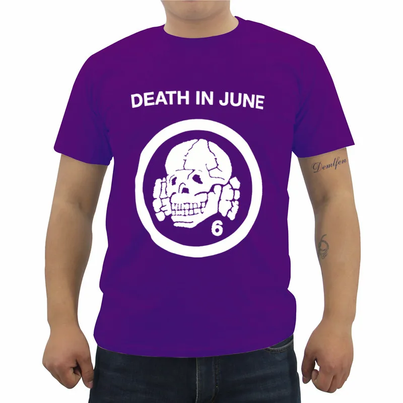 Футболка Impact Death In June Skull 6 футболка с мультяшным персонажем летняя Мужская хлопковая футболка с коротким рукавом Забавные футболки