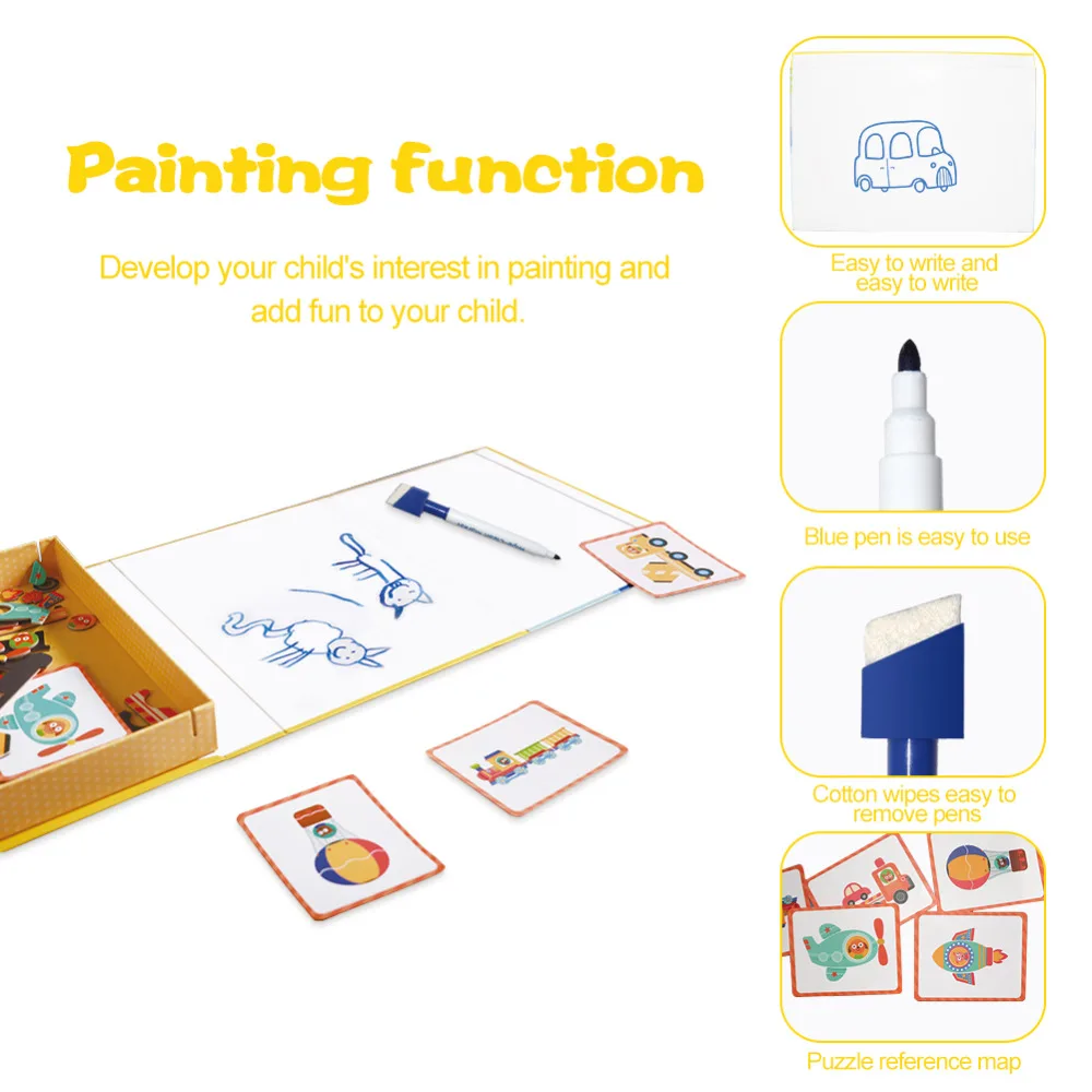 Child Drawing Writing Board Magnetic Puzzle Kids Traffic Vehicle Car Jigsaw Puzzles Sketchpad Toddler Education Development Toy Child Drawing Writing Board Magnetic Puzzle Kids Traffic Vehicle Car Jigsaw Puzzles Sketchpad Toddler Education Development Toy