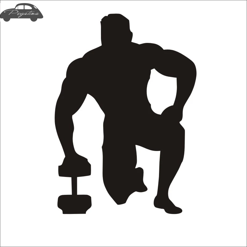 Pegatina Car Gym Sticker Dumbbell Fitness Decal Body building Posters Vinyl Wall Decalin Car