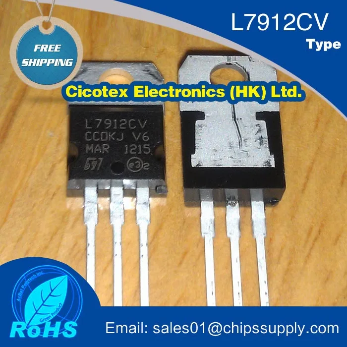 

10pcs/lot L7912CV IC REG LINEAR -12V 1.5A TO220AB NEGATIVE VOLTAGE REGULATORS