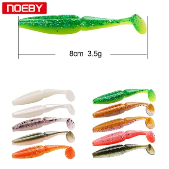 

Noeby Soft Lures T tail 30 pcs/bag 8cm 3.5g Silicion Bait Swimbaits Carp UL Fishing Lures Isca Leurre Souple