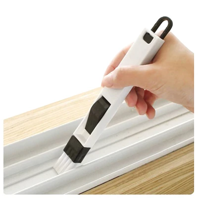 

The Window Window Groove Groove Cleaning Brush With Cleaning Dustpan Screen Window Cleaning Tools (white+black)